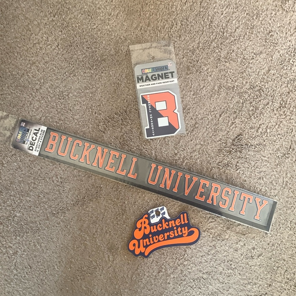 Unopened and brand new! Bucknell bookstore car magnet, decal and sticker.